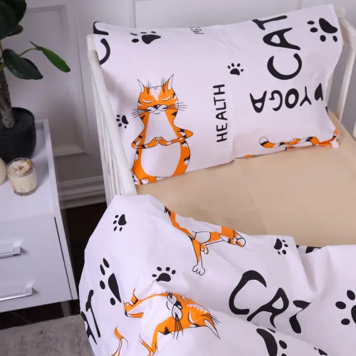 Наволочка детская Бязь Kids Time 17-0621 Yoga Cat Orange