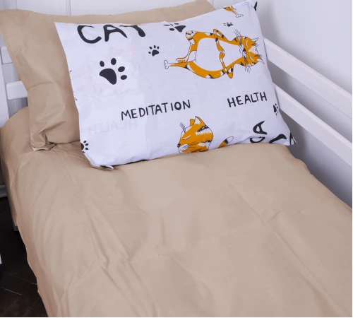 Наволочка Бязь Kids Time 17-0621 Yoga Cat Orange