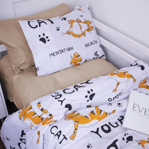 Наволочка Бязь Kids Time 17-0621 Yoga Cat Orange - 2