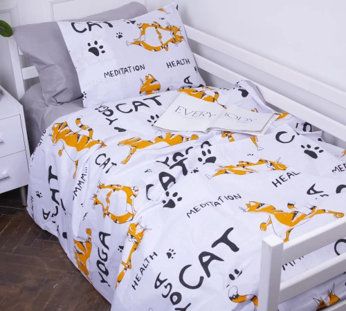 Підковдра Бязь 17-0627 Yoga Cat Grey