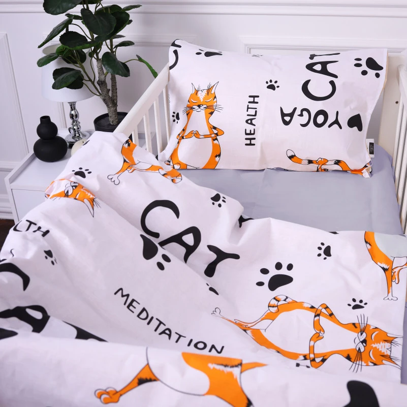 Простынь детская Бязь Kids Time 17-0627 Yoga Cat Grey - 3