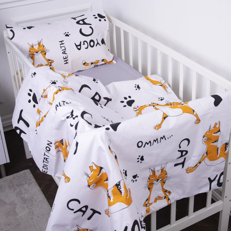 Наволочка дитяча Бязь Kids Time 17-0627 Yoga Cat Grey - 3