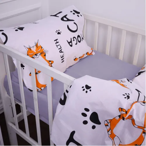 Наволочка детская Бязь Kids Time 17-0627 Yoga Cat Grey - 2