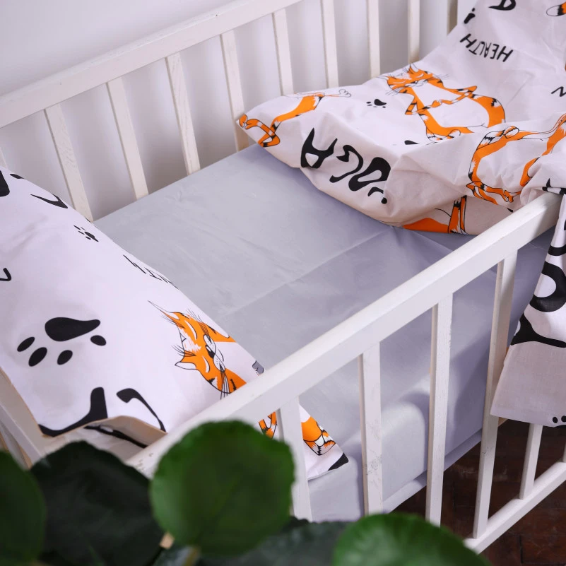 Простынь детская Бязь Kids Time 17-0627 Yoga Cat Grey