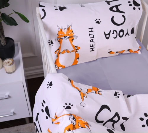 Наволочка детская Бязь Kids Time 17-0627 Yoga Cat Grey