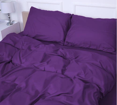  Комплект постільної білизни №19-3424 Sunset Purple Mikrosatin Premium Однотонний