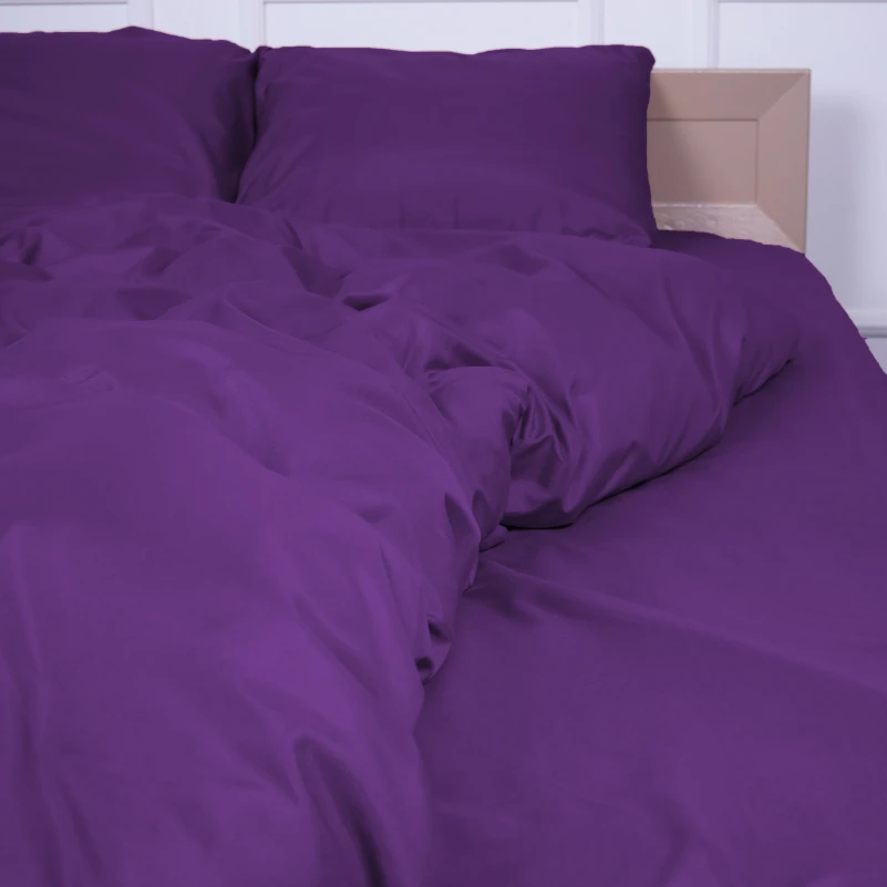  Комплект постільної білизни №19-3424 Sunset Purple Mikrosatin Premium Однотонний - 2