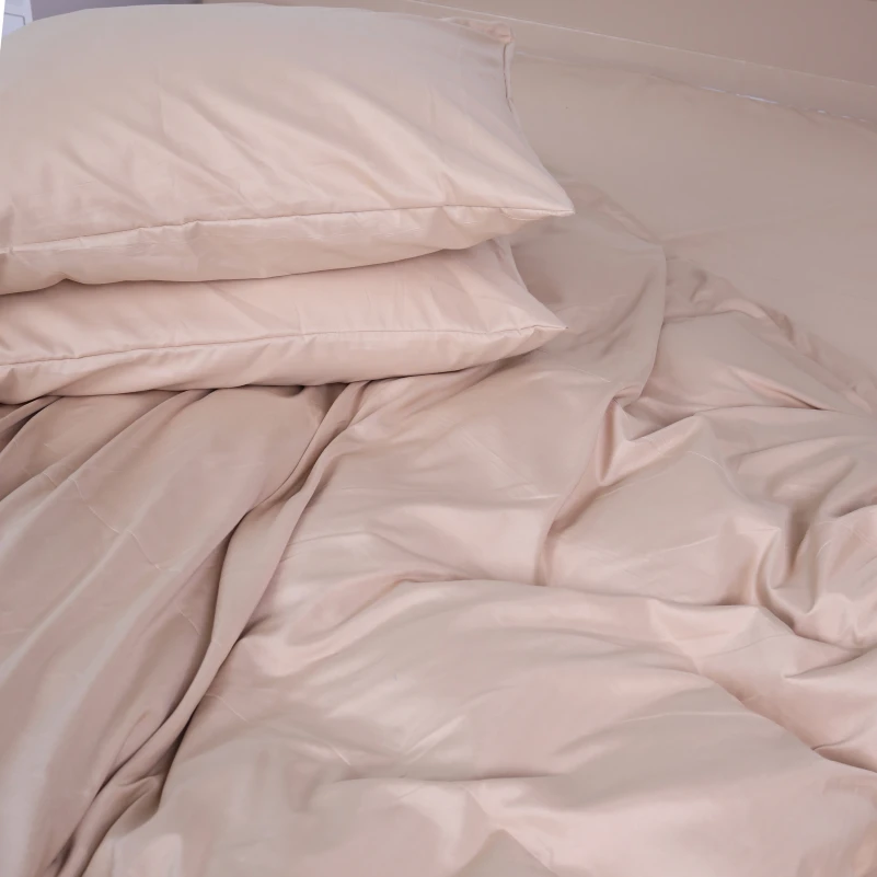 Комплект постільної білизни №15-1214 Warm Sand Mikrosatin Premium Однотонний - 5