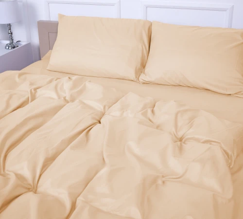 Комплект постільної білизни №12-0712 Vanila Mikrosatin Premium Однотонний