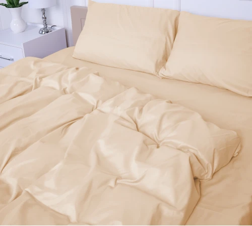 Комплект постільної білизни №12-0712 Vanila Mikrosatin Premium Однотонний - 2