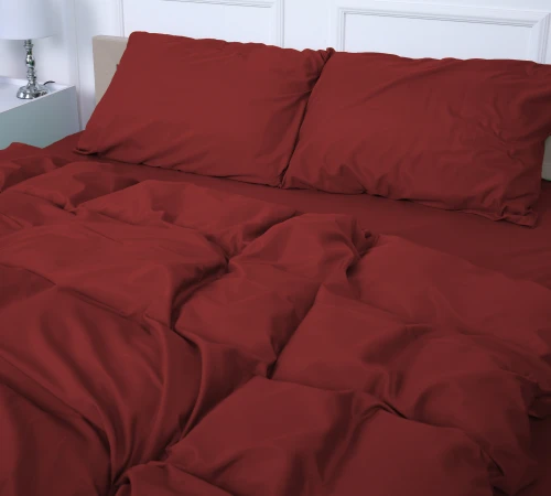 Простирадло №19-1655 Garnet Mikrosatin Premium Однотонне - 2