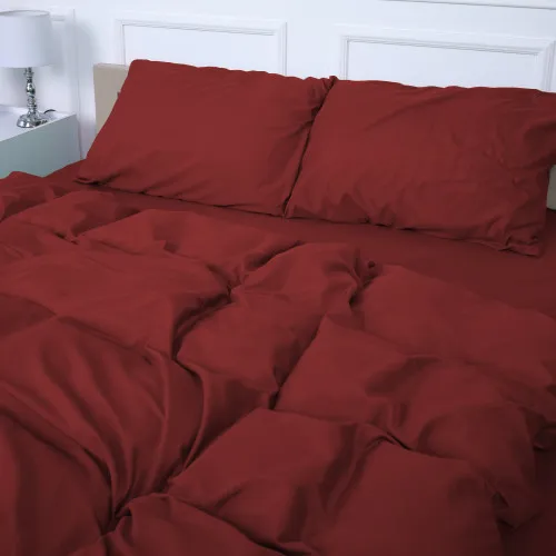 Простынь №19-1655 Garnet Mikrosatin Premium Однотонная - 2