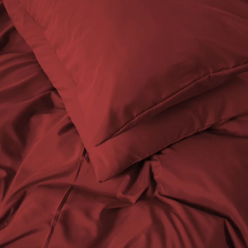 Комплект постельного белья №19-1655 Garnet Mikrosatin Premium Однотонный - 4