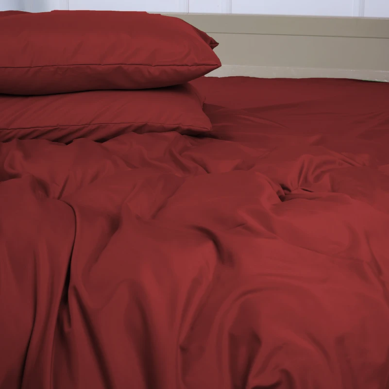 Комплект постельного белья №19-1655 Garnet Mikrosatin Premium Однотонный - 5