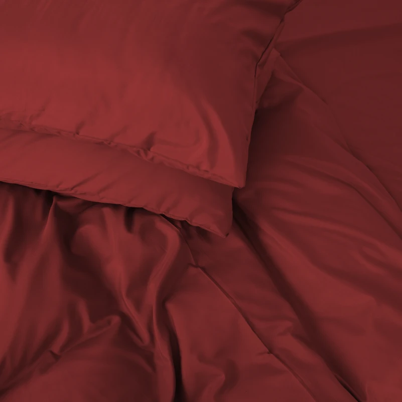 Комплект постельного белья №19-1655 Garnet Mikrosatin Premium Однотонный - 6