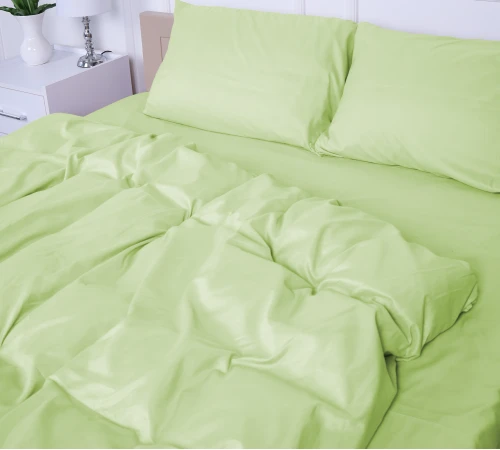 Комплект постільної білизни №12-0525 Luminary Green Mikrosatin Premium Однотонний - 2