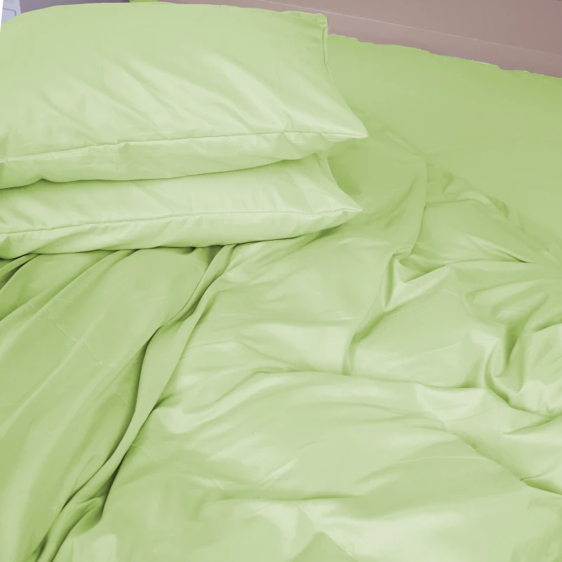 Комплект постільної білизни №12-0525 Luminary Green Mikrosatin Premium Однотонний - 5