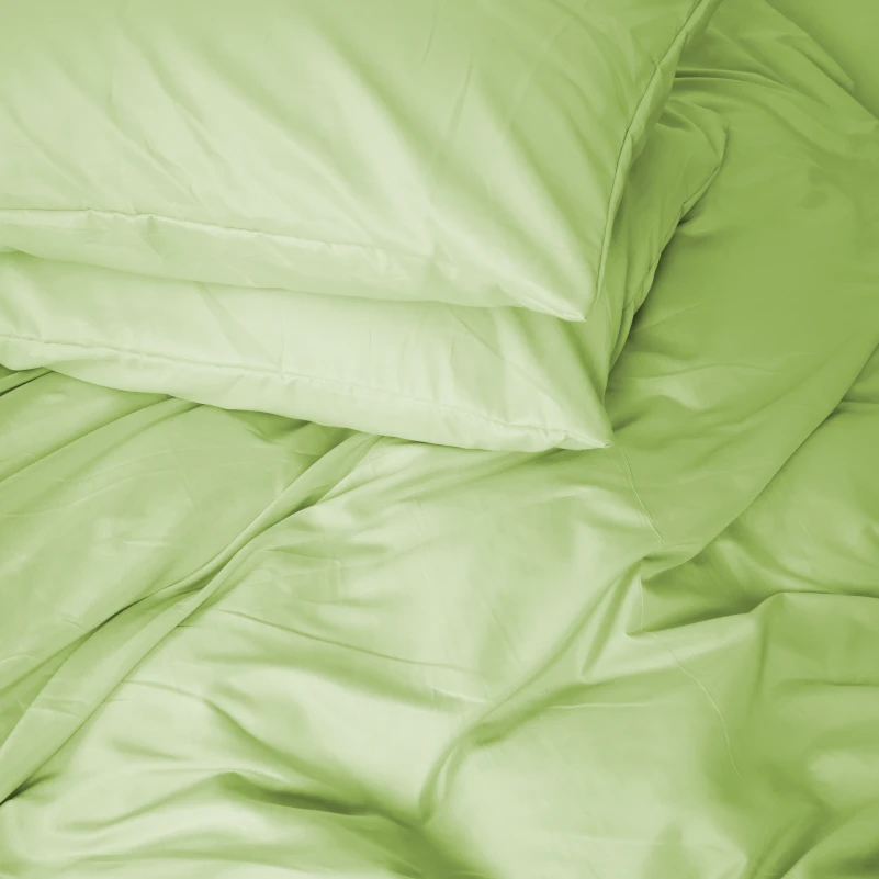 Комплект постільної білизни №12-0525 Luminary Green Mikrosatin Premium Однотонний - 6