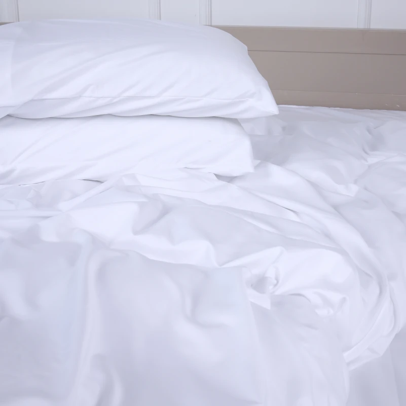  Комплект постільної білизни №18-0000 White Mikrosatin Premium Однотонний - 4