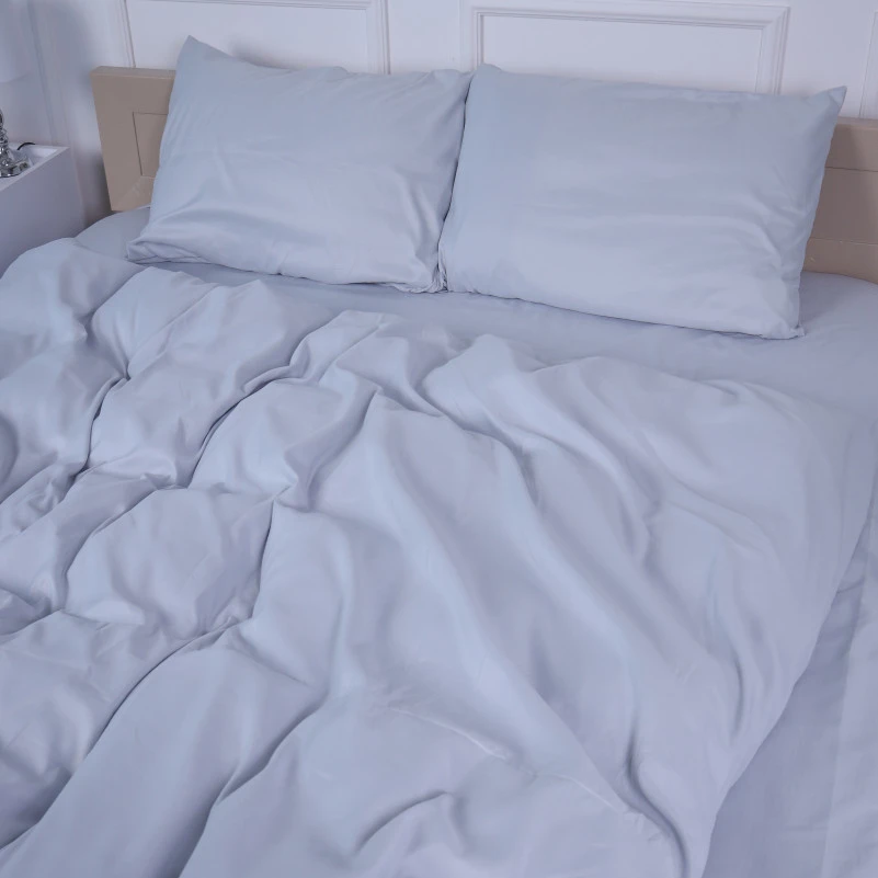 Комплект постільної білизни №14-4102 Glacier Gray Mikrosatin Premium Однотонний - 1