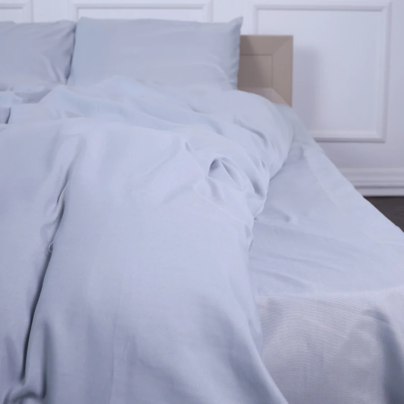 Комплект постільної білизни №14-4102 Glacier Gray Mikrosatin Premium Однотонний - 2