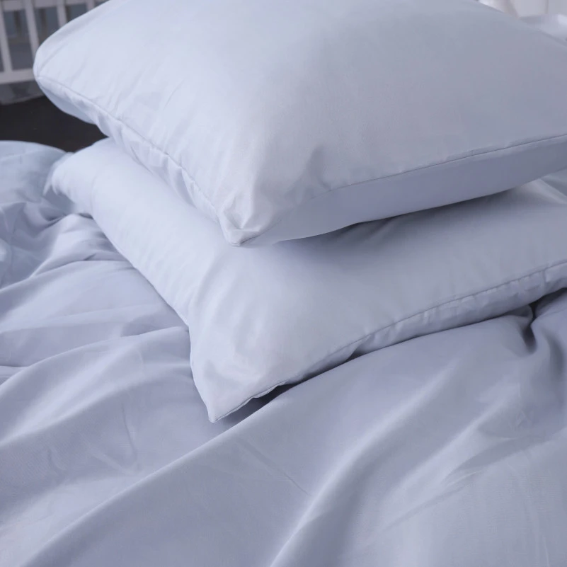 Комплект постільної білизни №14-4102 Glacier Gray Mikrosatin Premium Однотонний - 4