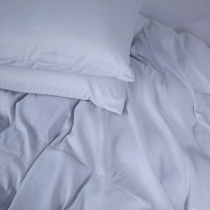 Комплект постільної білизни №14-4102 Glacier Gray Mikrosatin Premium Однотонний - 6