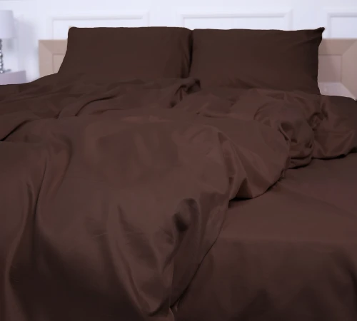 Простирадло №19-1230 Friar Brown Mikrosatin Premium Однотонне