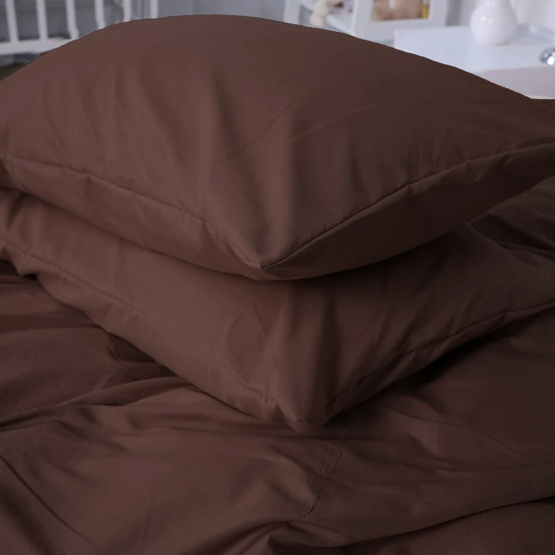 Комплект постільної білизни №19-1230 Friar Brown Mikrosatin Premium Однотонний - 3