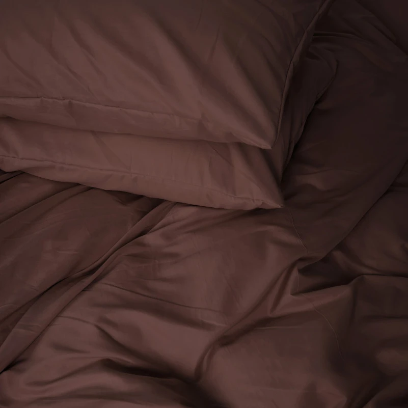 Комплект постільної білизни №19-1230 Friar Brown Mikrosatin Premium Однотонний - 4