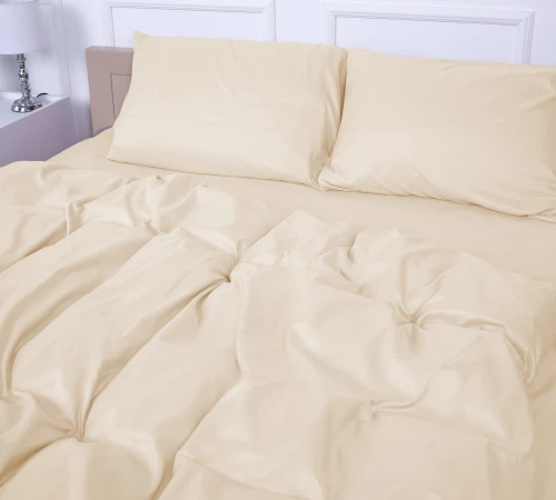 Комплект постільної білизни №11-0103 Egret Mikrosatin Premium Однотонний