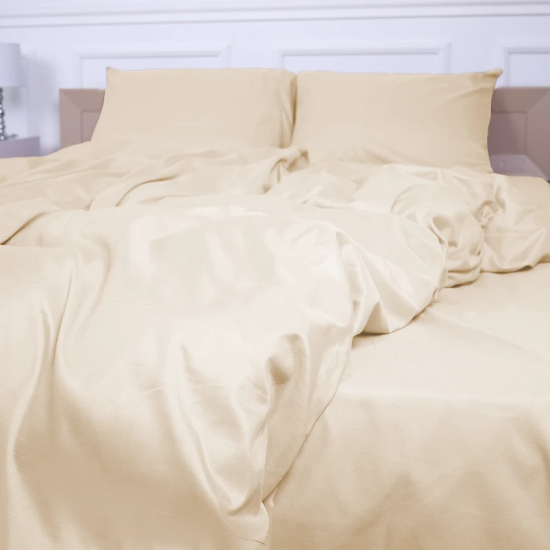 Комплект постельного белья №11-0103 Egret Mikrosatin Premium Однотонный - 3