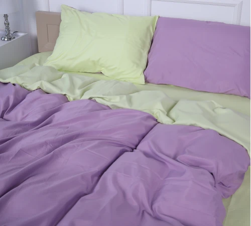 Комплект постільної білизни Viguera (12-0525 + 16-3310) Mikrosatin Premium Двусторонній