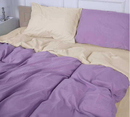 Комплект постільної білизни Margolles (12-0712 + 16-3310) Mikrosatin Premium Двусторонній