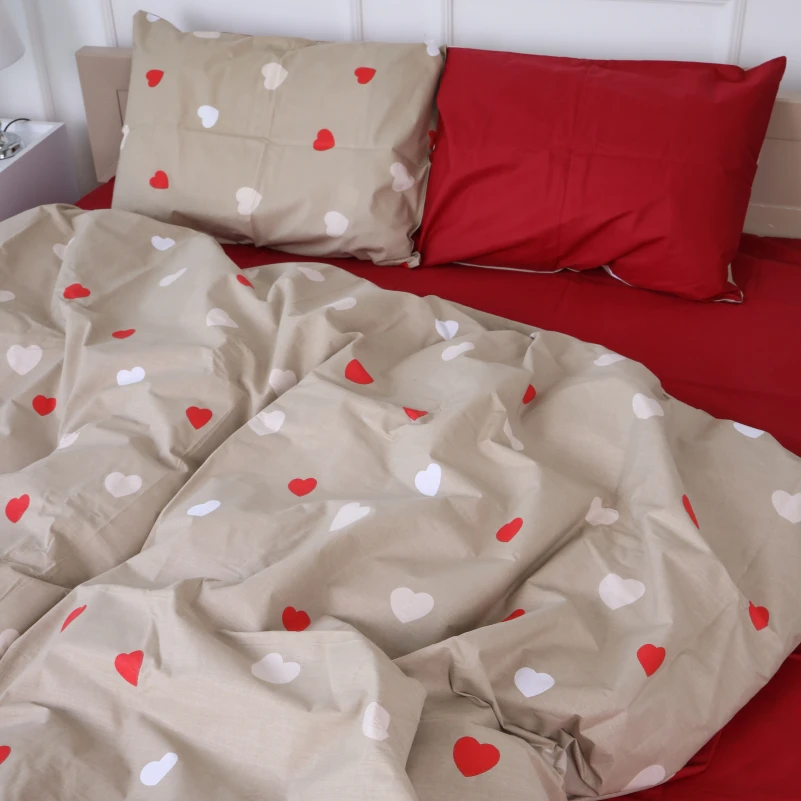 Наволочка Бязь 17-4750 Multicolored hearts - 1