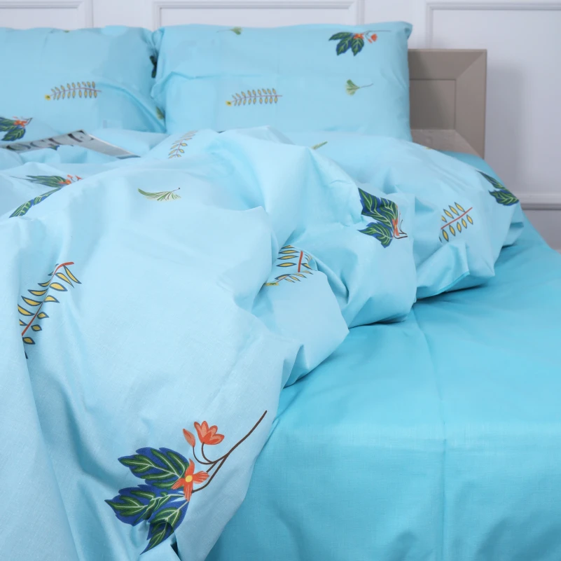 Комплект постільної білизни Бязь 17-4736 Green leaves - 3