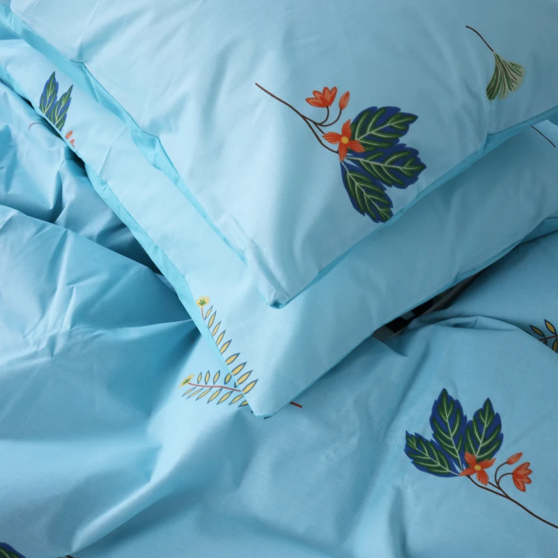 Комплект постільної білизни Бязь 17-4736 Green leaves - 4