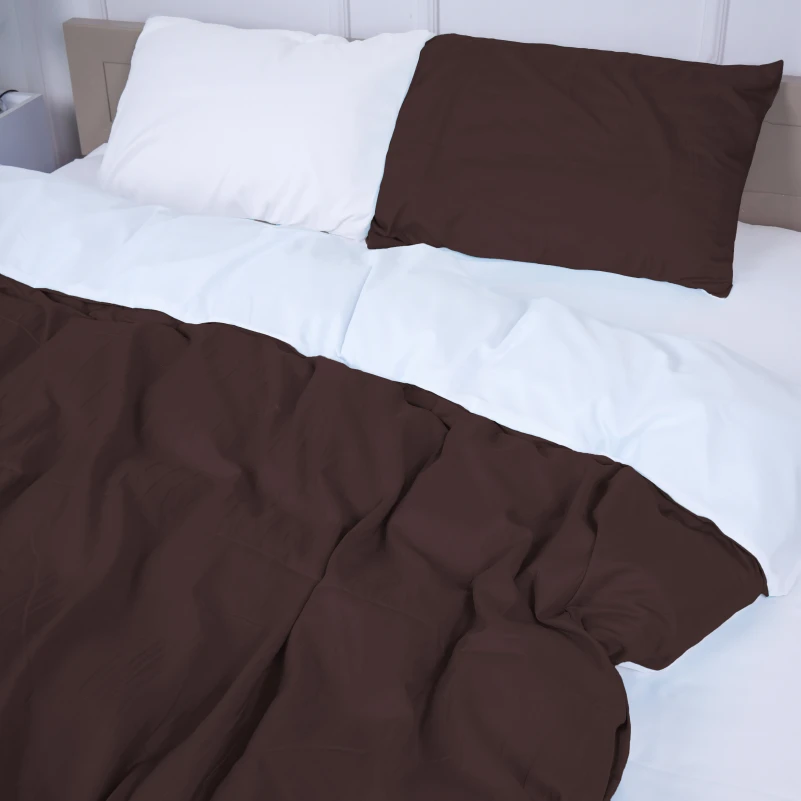 Комплект постільної білизни Oliana (18-0000 + 19-1230) Mikrosatin Premium Двусторонній