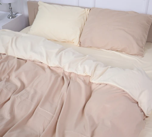 Комплект постільної білизни Temisas (12-0712 + 15-1214) Mikrosatin Premium Двусторонній