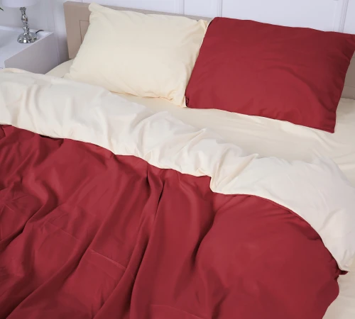 Комплект постільної білизни Gorafe (12-0712 + 19-1655) Mikrosatin Premium Двусторонній