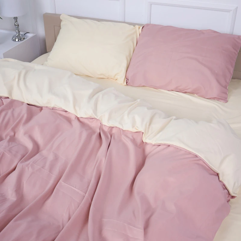 Комплект постільної білизни Pimiango (12-0712 + 15-1415) Mikrosatin Premium Двусторонній