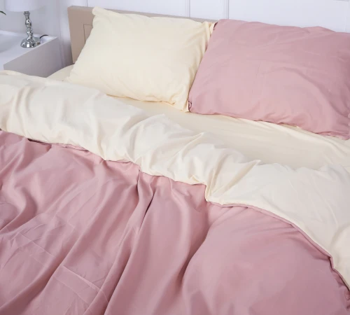 Комплект постільної білизни Pimiango (12-0712 + 15-1415) Mikrosatin Premium Двусторонній - 2