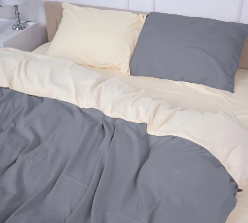 Комплект постільної білизни Cambarco (12-0712 + 19-0000) Mikrosatin Premium Двусторонній