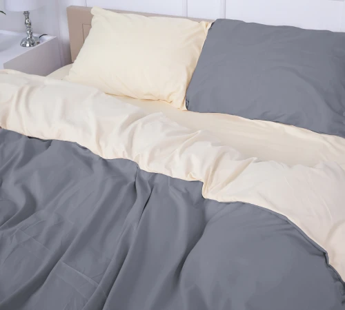 Комплект постільної білизни Cambarco (12-0712 + 19-0000) Mikrosatin Premium Двусторонній - 2