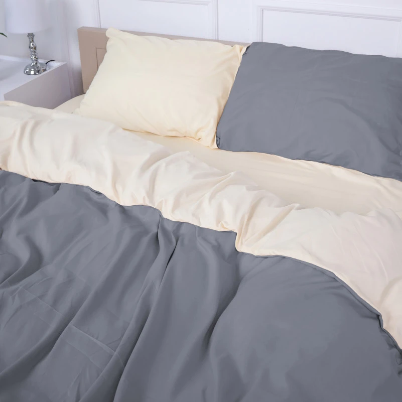 Комплект постільної білизни Cambarco (12-0712 + 19-0000) Mikrosatin Premium Двусторонній - 1