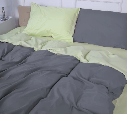 Комплект постільної білизни Sajazarra (12-0525 + 19-0000) Mikrosatin Premium Двусторонній