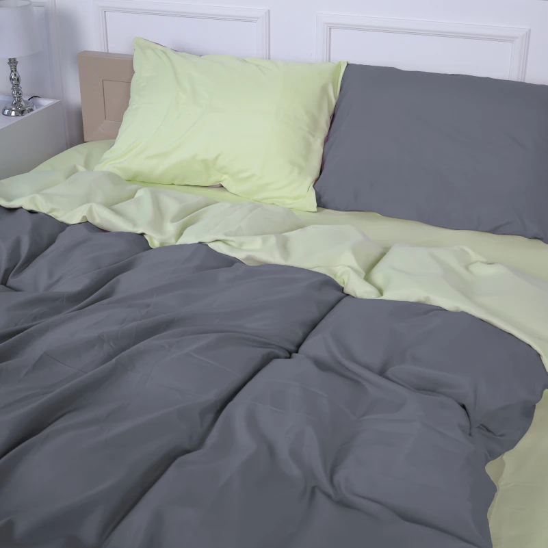 Комплект постільної білизни Sajazarra (12-0525 + 19-0000) Mikrosatin Premium Двусторонній