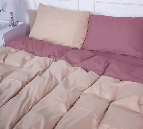 Комплект постільної білизни Nazaret (17-1608 +15-1214) Mikrosatin Premium Двусторонній