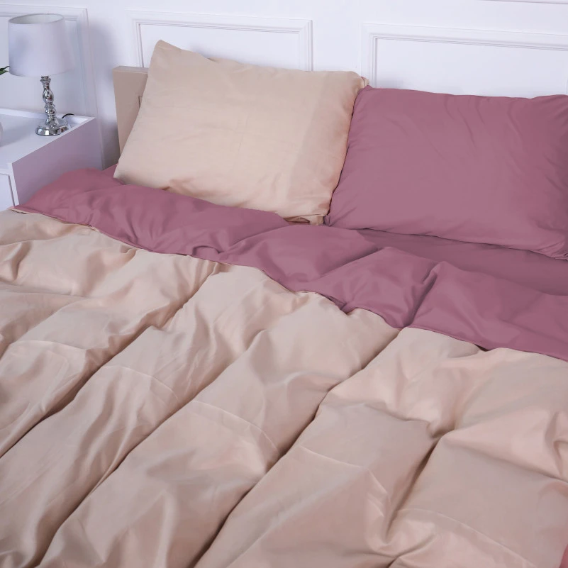 Комплект постільної білизни Nazaret (17-1608 +15-1214) Mikrosatin Premium Двусторонній