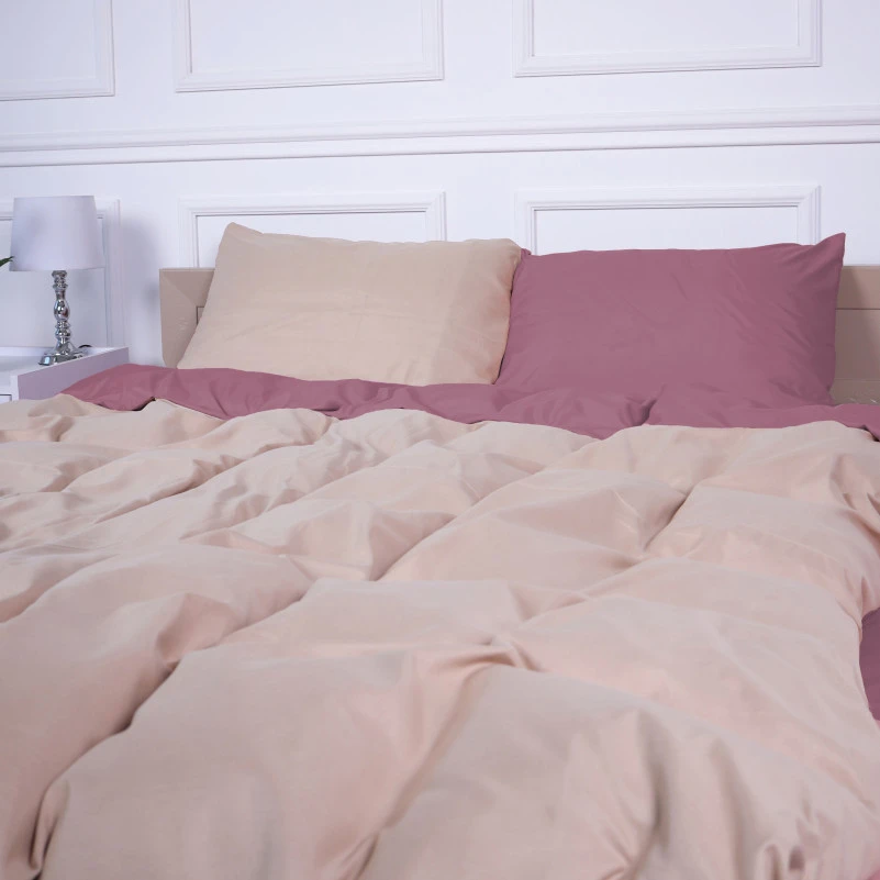 Комплект постільної білизни Nazaret (17-1608 +15-1214) Mikrosatin Premium Двусторонній - 1